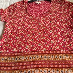 Lucky Brand Crimson Floral Tee